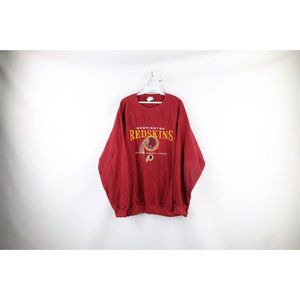 Vintqge 90s XL Faded Spell Out Washington Redskins Football Crewneck Sweatshirt